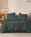 Steel Green Super King Fitted Bedsheet With 2 Pillow Covers