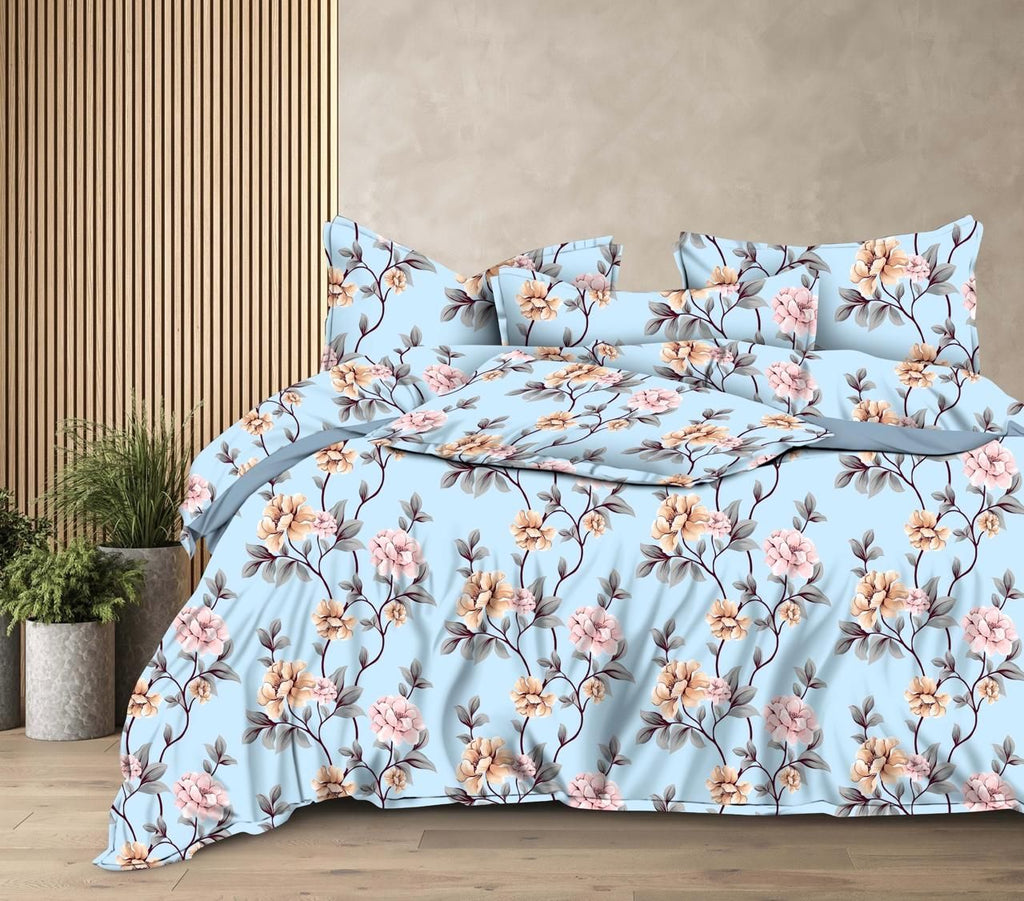 Morning Blossom Single Bedsheet With 1 Pillow Cover