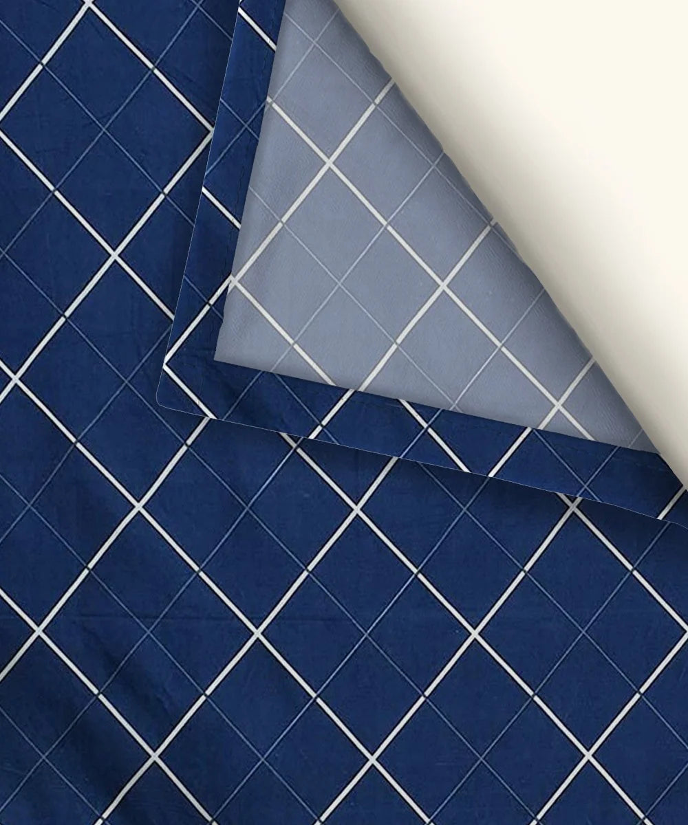 blue checks double bedsheet 