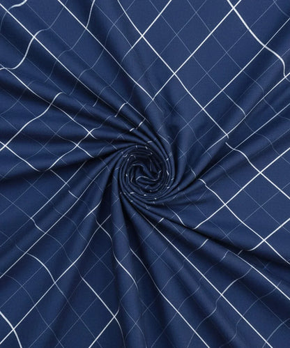 blue checks double bedsheet 