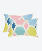 Hexa Geometric Flat Double Bedsheet With 2 Pillow Covers
