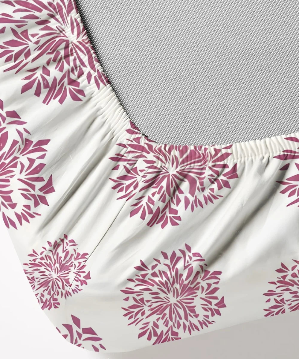 PINK & white floral bedsheet 