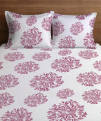PINK & white floral bedsheet 