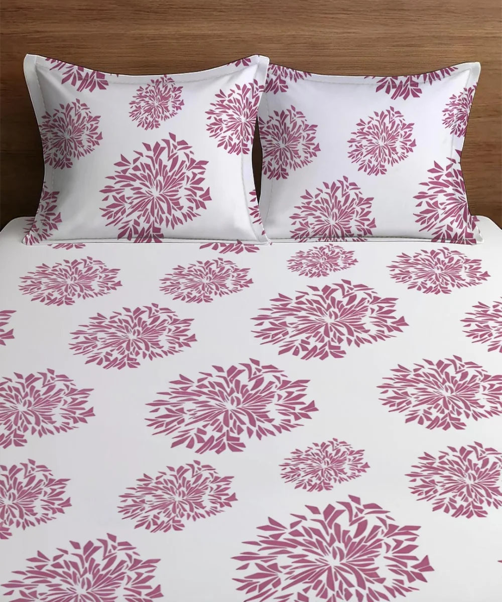 PINK & white floral bedsheet 