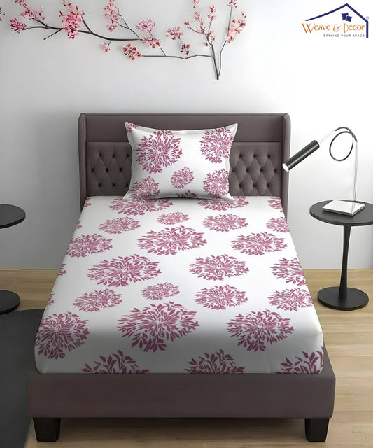 PINK & white floral bedsheet 