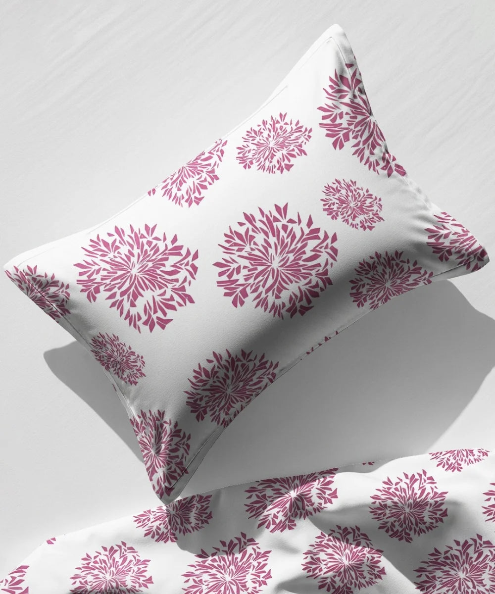 PINK & white floral bedsheet 