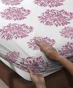 PINK & white floral bedsheet 