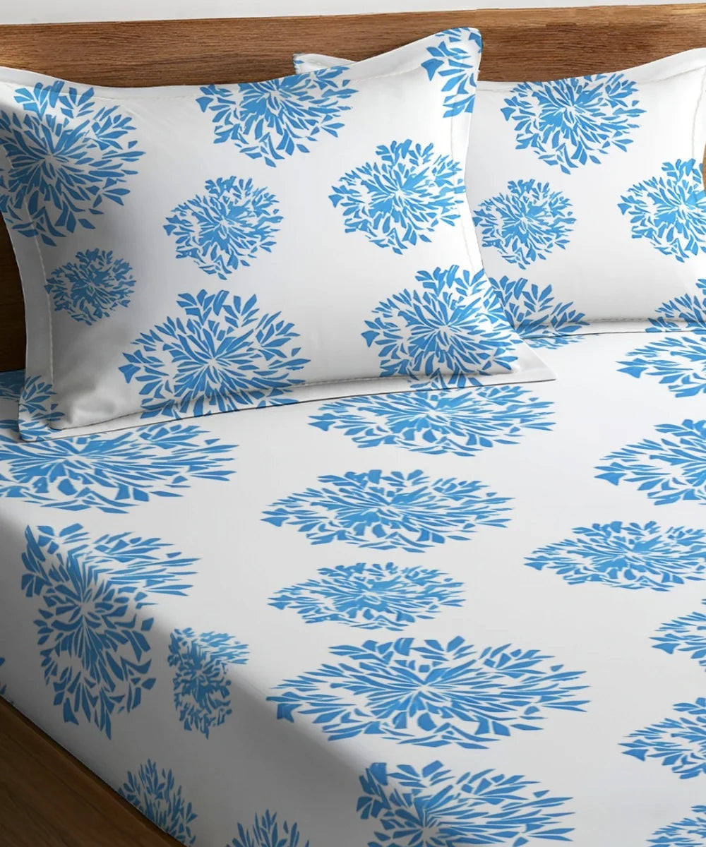 Blue Floral Bedsheet 3