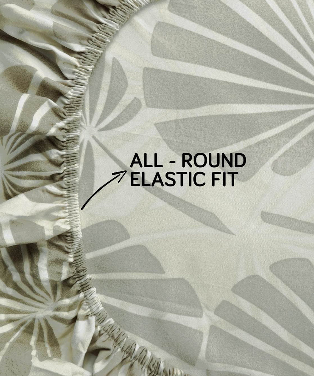 leave pattern double bedsheet 