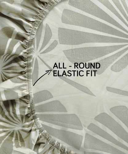 leave pattern double bedsheet 