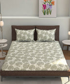 leave pattern double bedsheet 