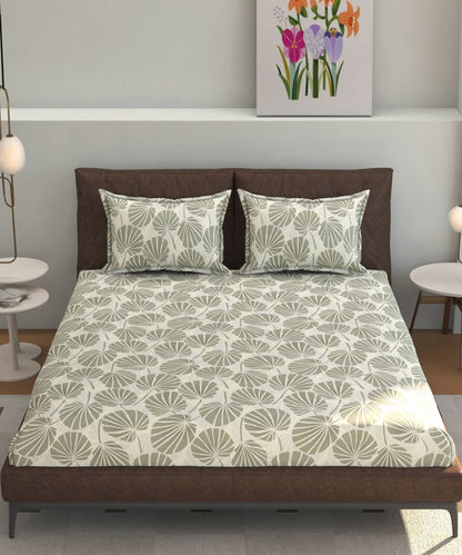 leave pattern double bedsheet 
