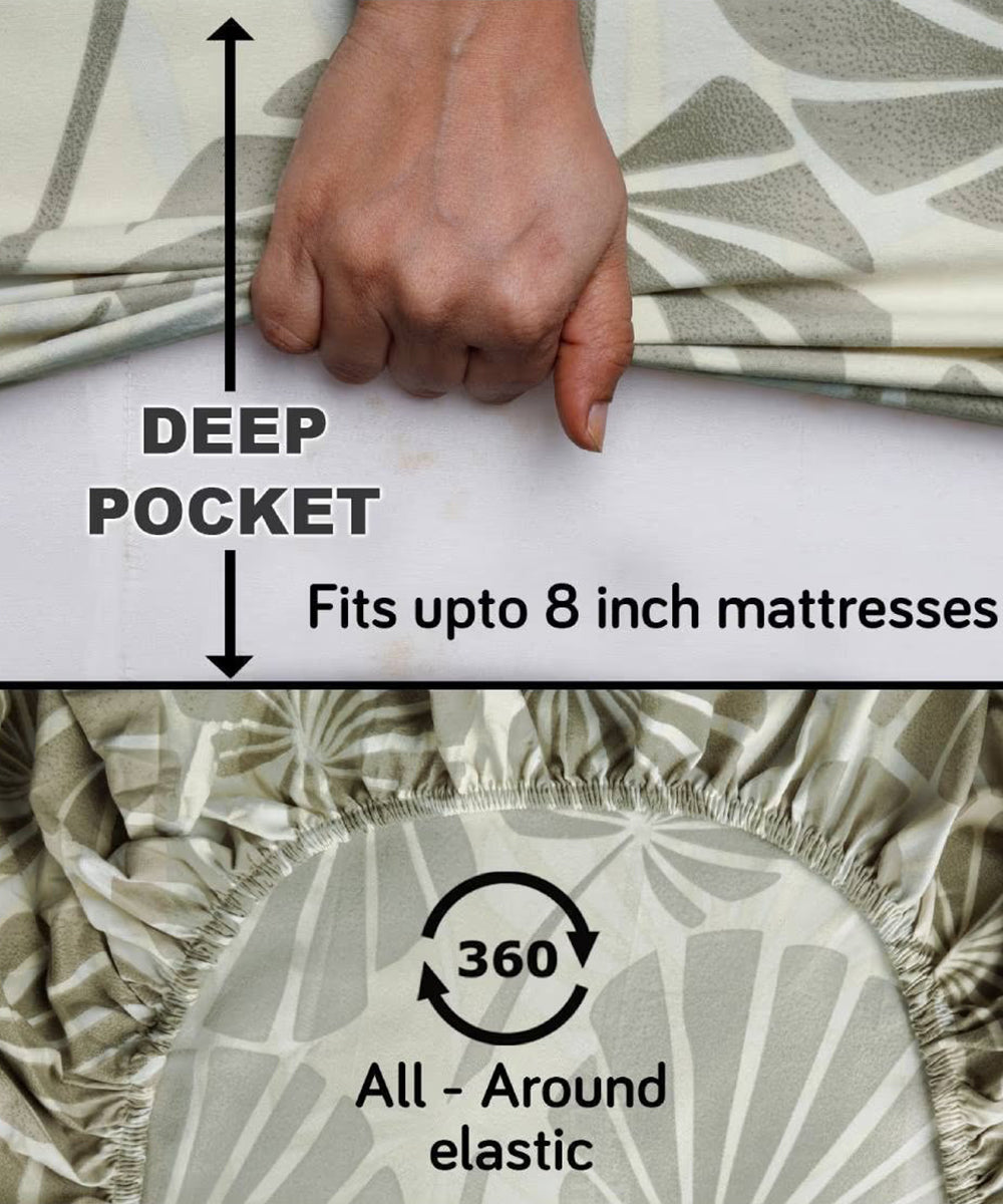 leave pattern double bedsheet 