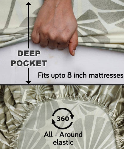leave pattern double bedsheet 