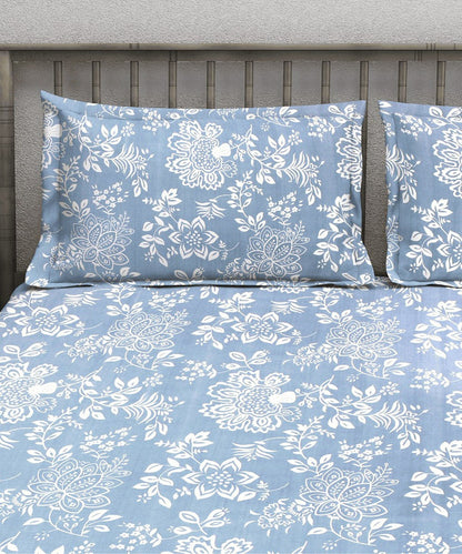 blue floral bedsheet 