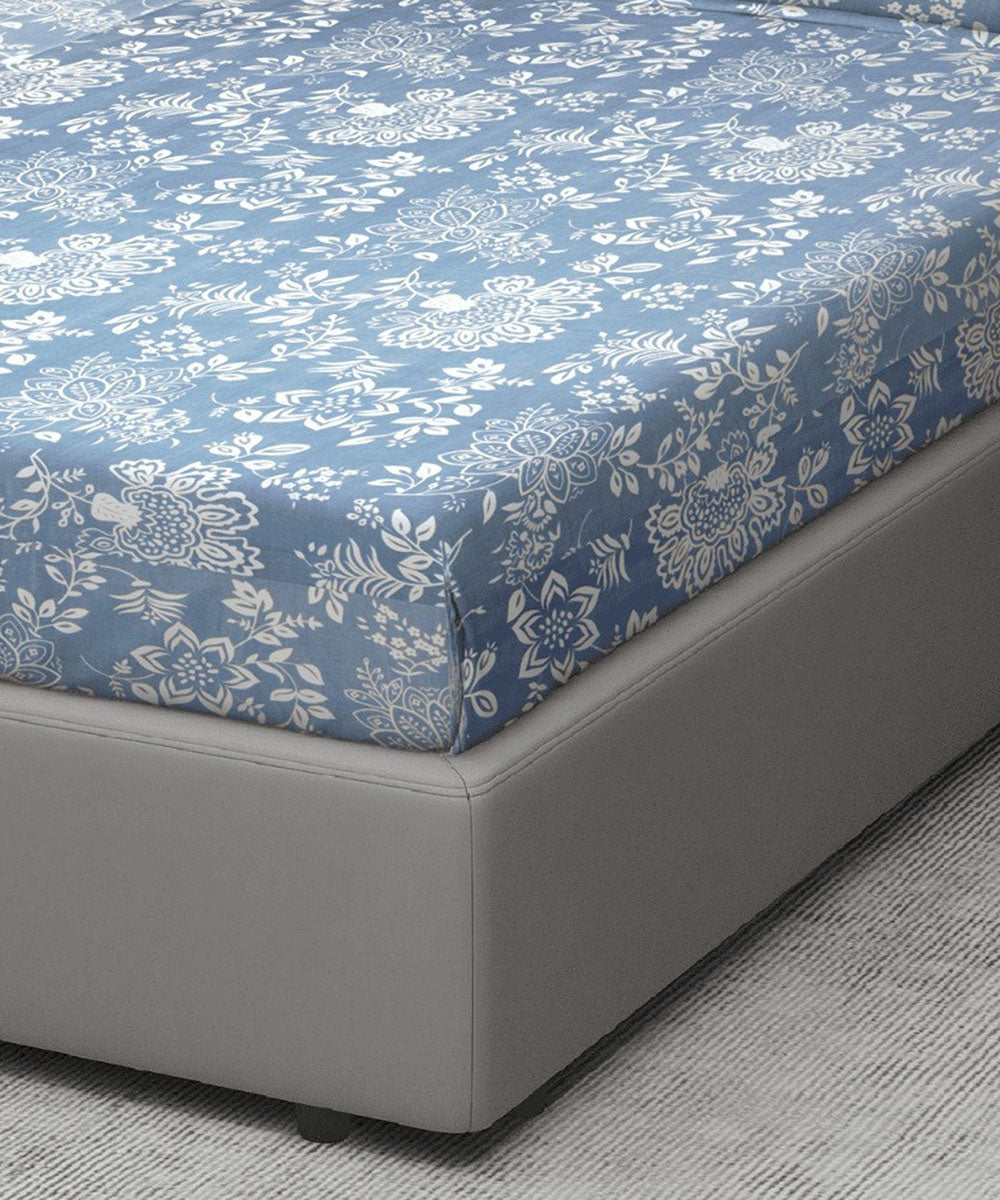 blue floral bedsheet 