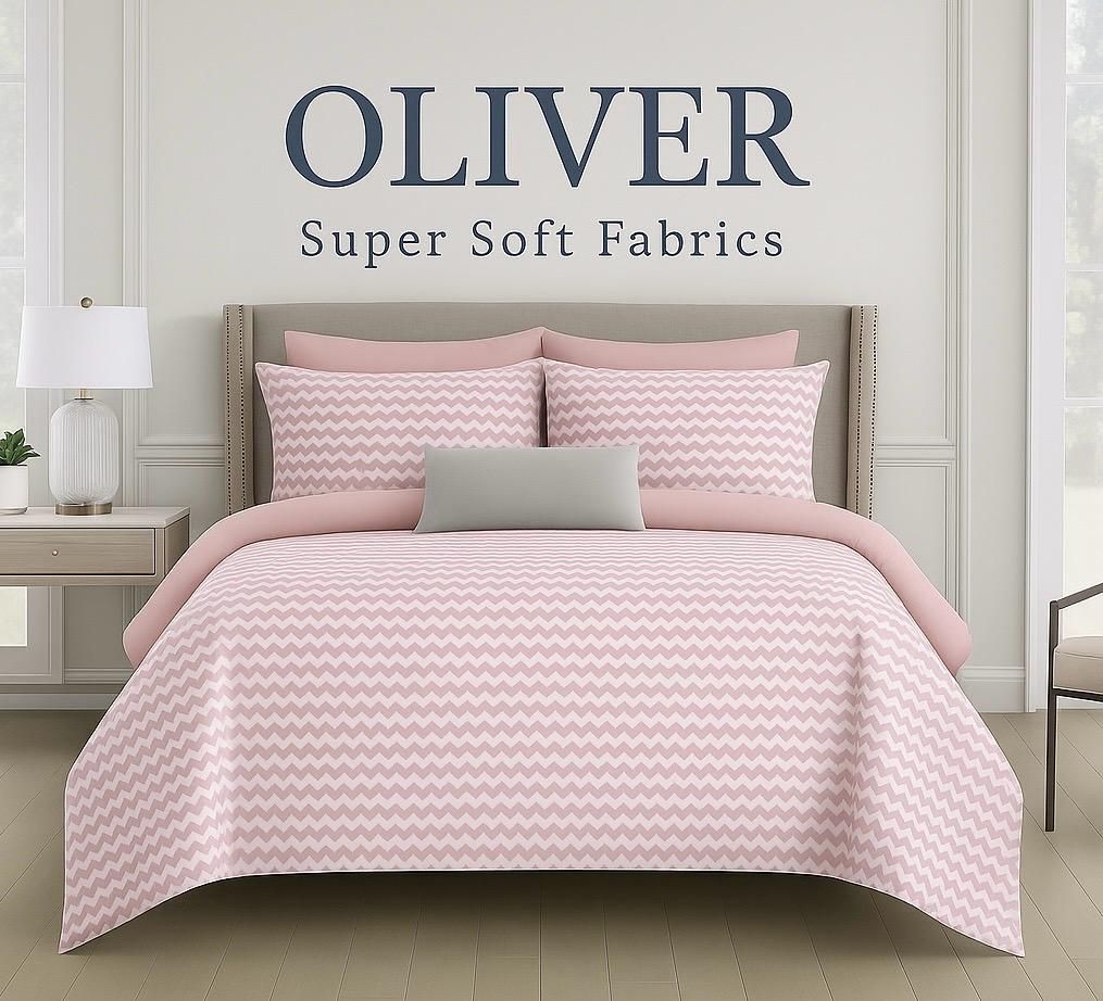 Blush Wave Single Bedsheet With 1 Pillow Cover