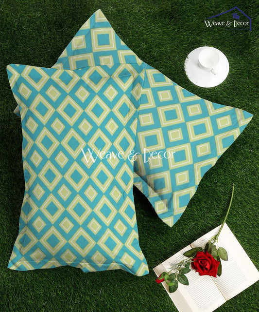 Aqua Mosaic Pillow Cover Set of 2