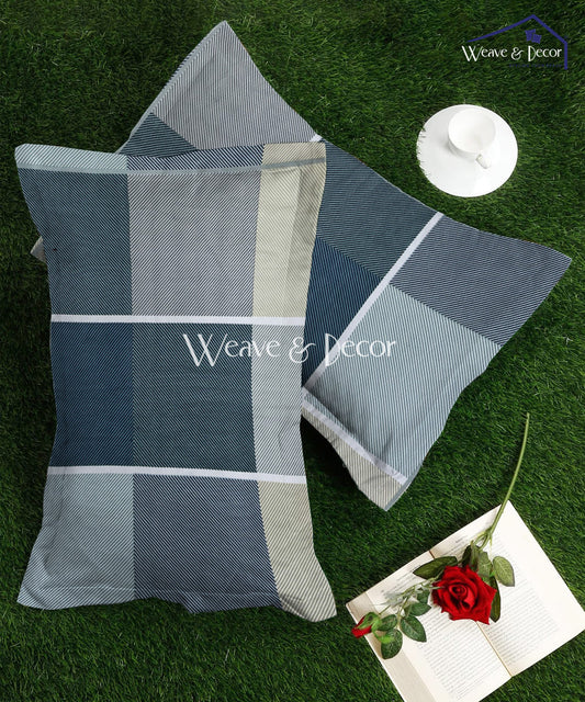 Ocean Grid  Pillow Cover Set of 2