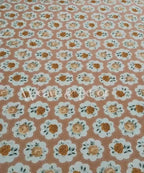 Peach Puff King Size Bedsheet With 2 Pillow Cover