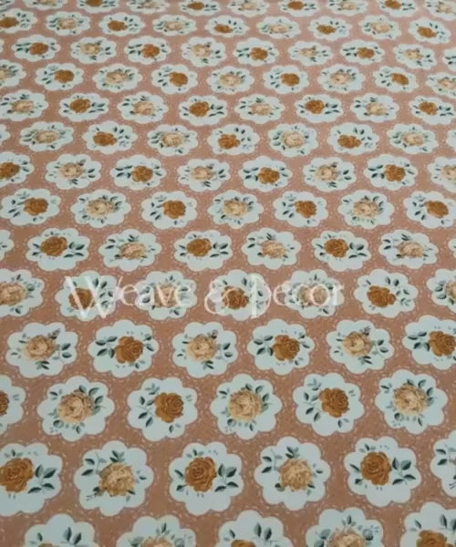 Peach Puff King Size Bedsheet With 2 Pillow Cover