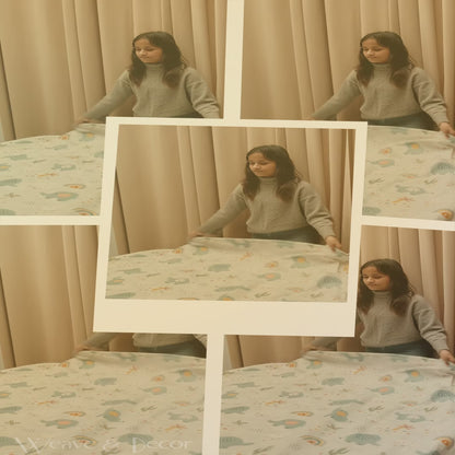 Dino Garden Kids Flat Double Bedsheet With 2 Pillow Covers