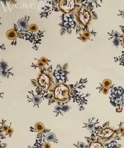 French Garden King Size Bedsheet With 2 Pillow Cover