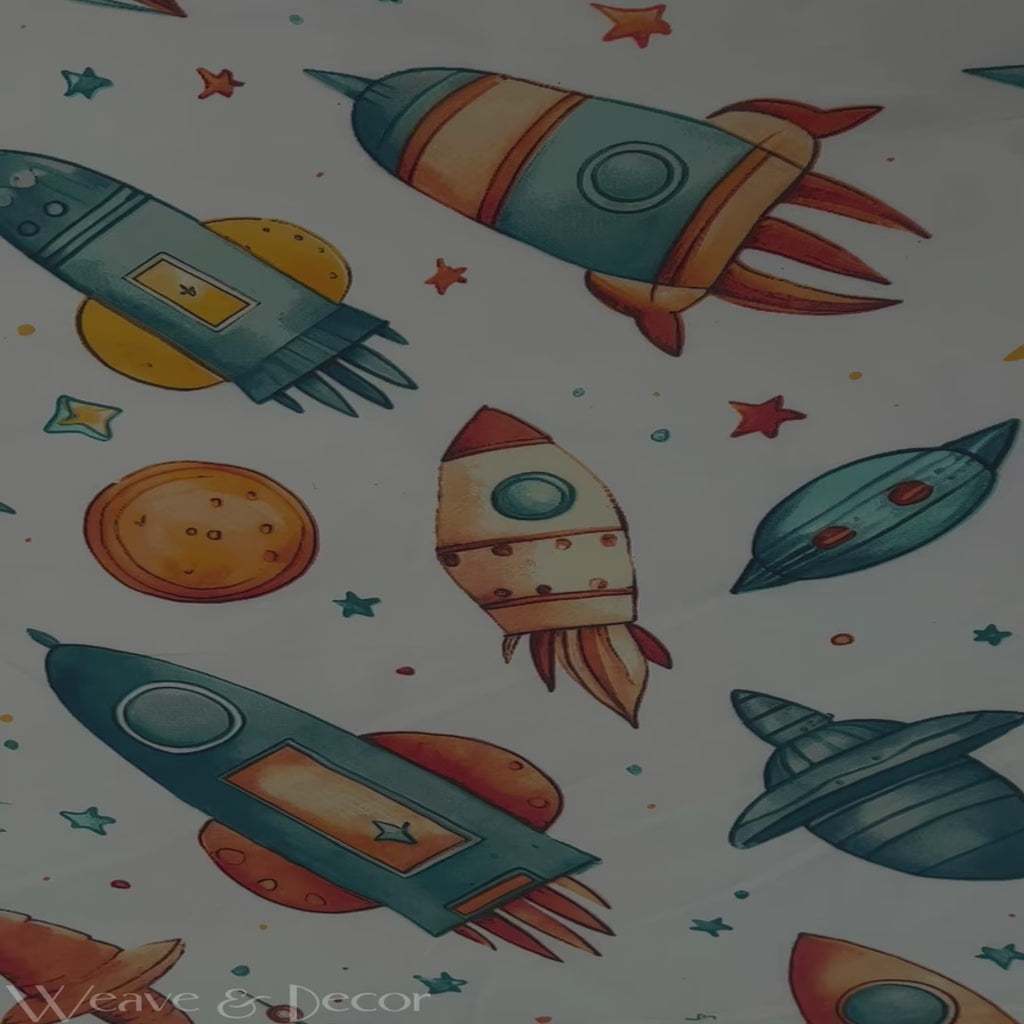 Milkyway Rocket Kids Flat Double Bedsheet With 2 Pillow Covers
