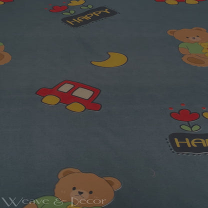 Happy Teddy Kids Flat Double Bedsheet With 2 Pillow Covers