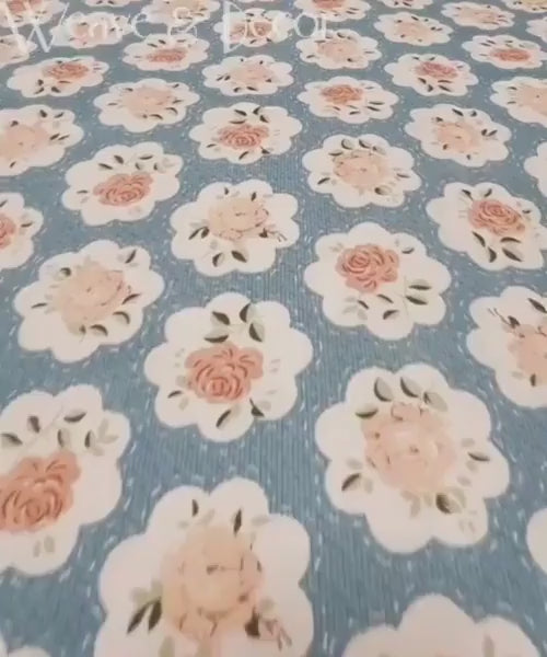 Teal Garden King Size Bedsheet With 2 Pillow Cover