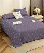 Plum Whisper Flat Double Bedsheet With 2 Pillow Covers