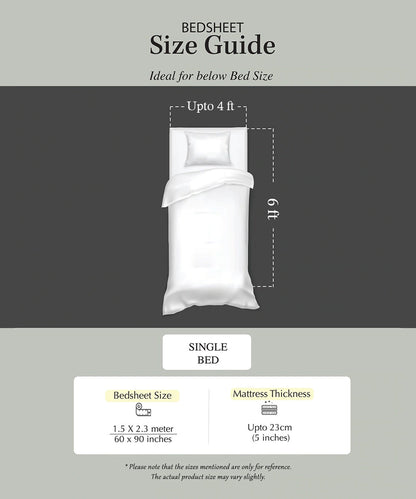 Lily Bloom  Single Bedsheet With 1 Pillow Cover