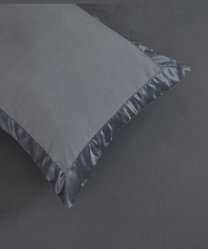 Pastel Grey  Solid Queen Fitted Bedsheet With 2 Pillow Covers