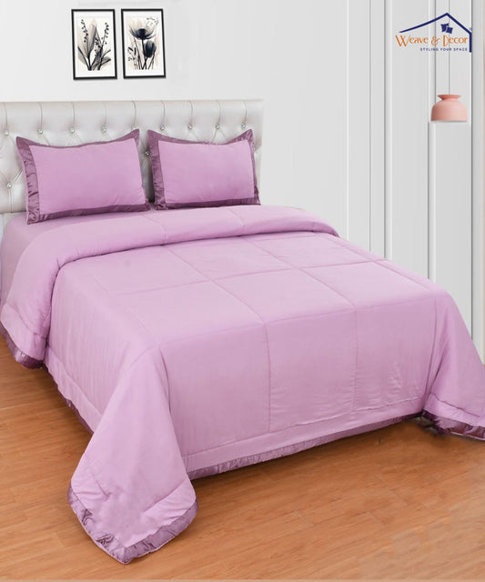 Thistle Pink Solid  Fitted Bedsheet With Pillow Cover