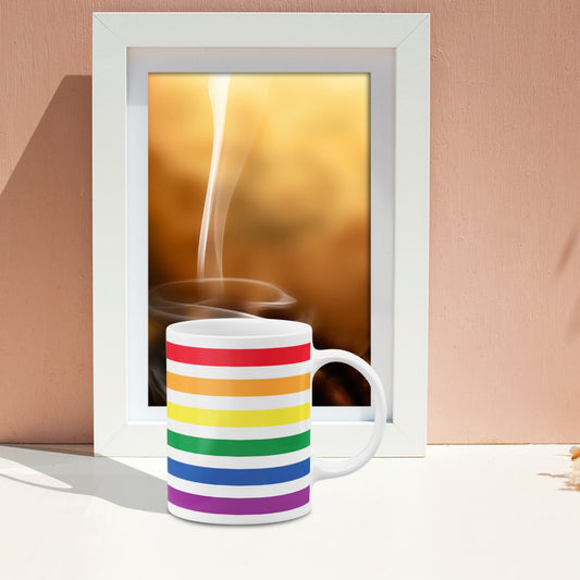 Colourful Lines Printed Ceramic Mug