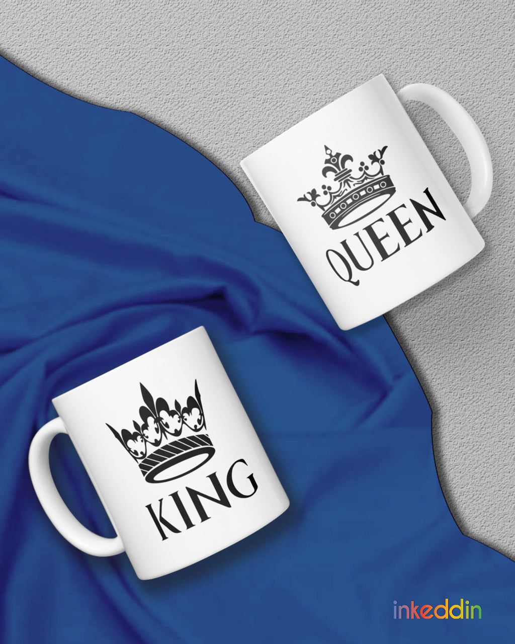 Black King & Queen Coffee Mug Set of 2