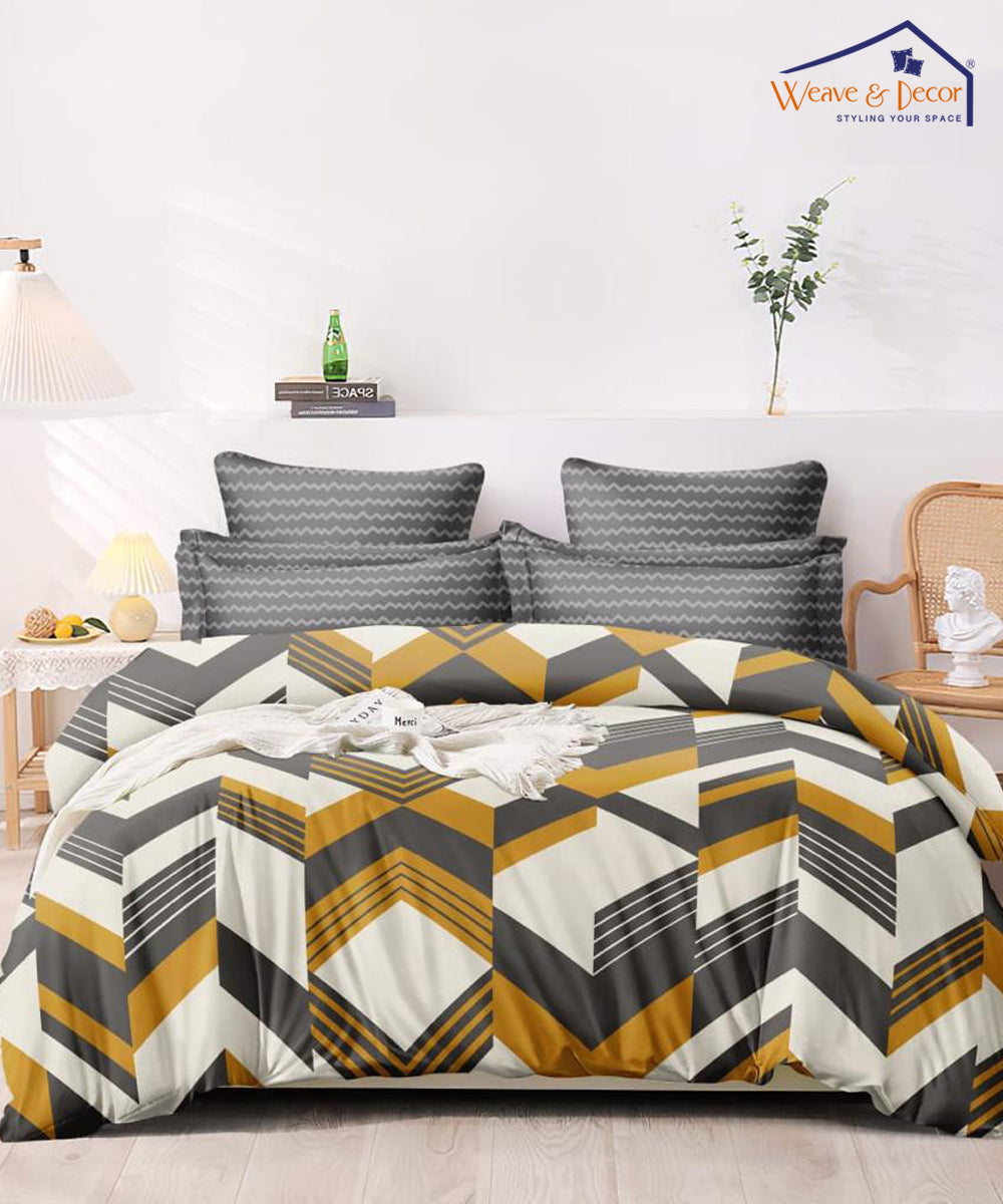 Multicolor Geometric Comforter Set with Bedsheet