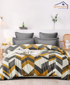 Multicolor Geometric Comforter Set with Bedsheet