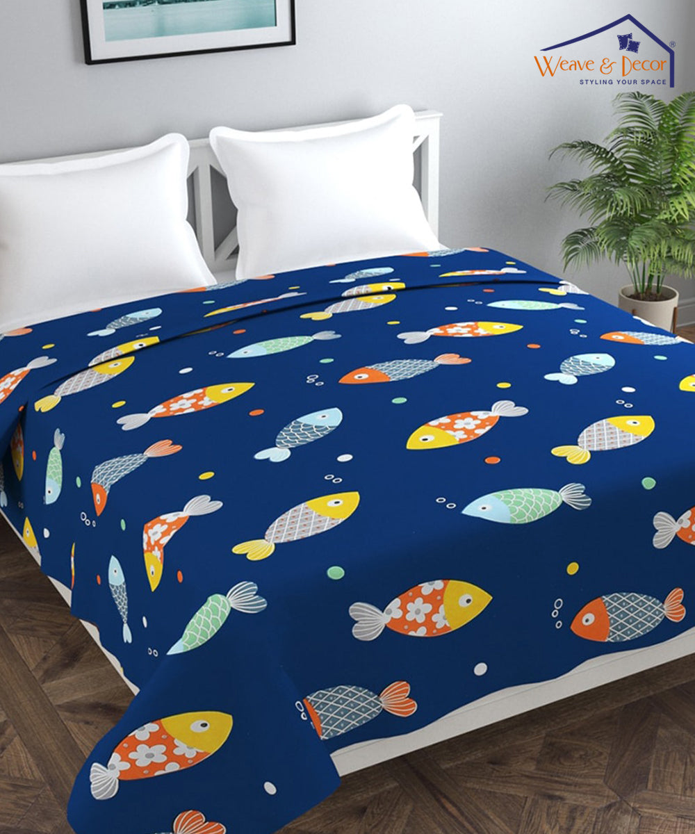 Blue Fish Kids Quilt / Blanket / Razai / Duvet Cover