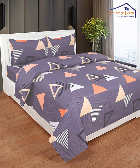 Multi Color Triangles Comforter Set with Bedsheet