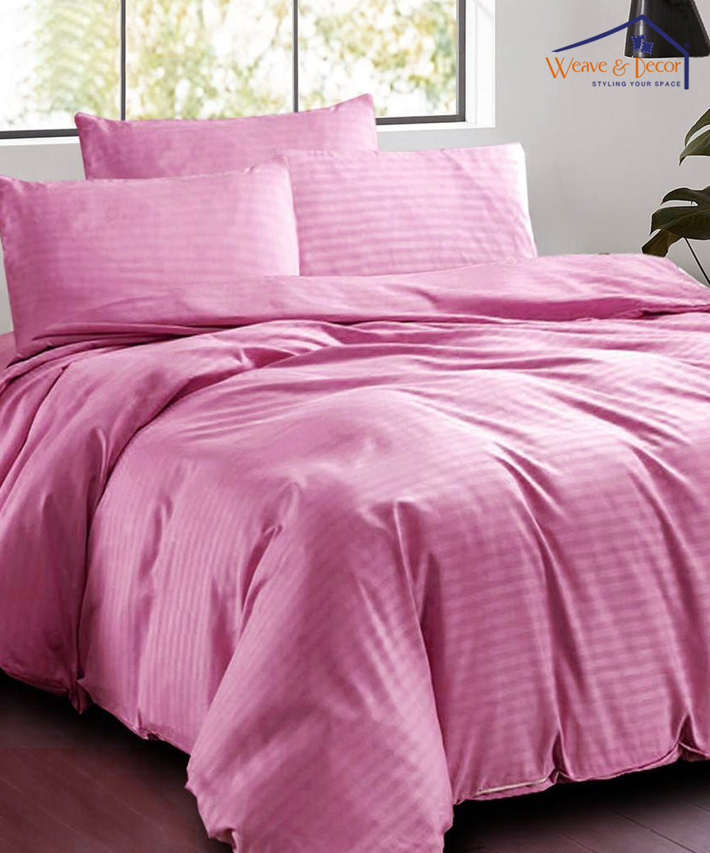 Light Pink Comforter Set with Bedsheet & Pillow Covers Weave & Decor