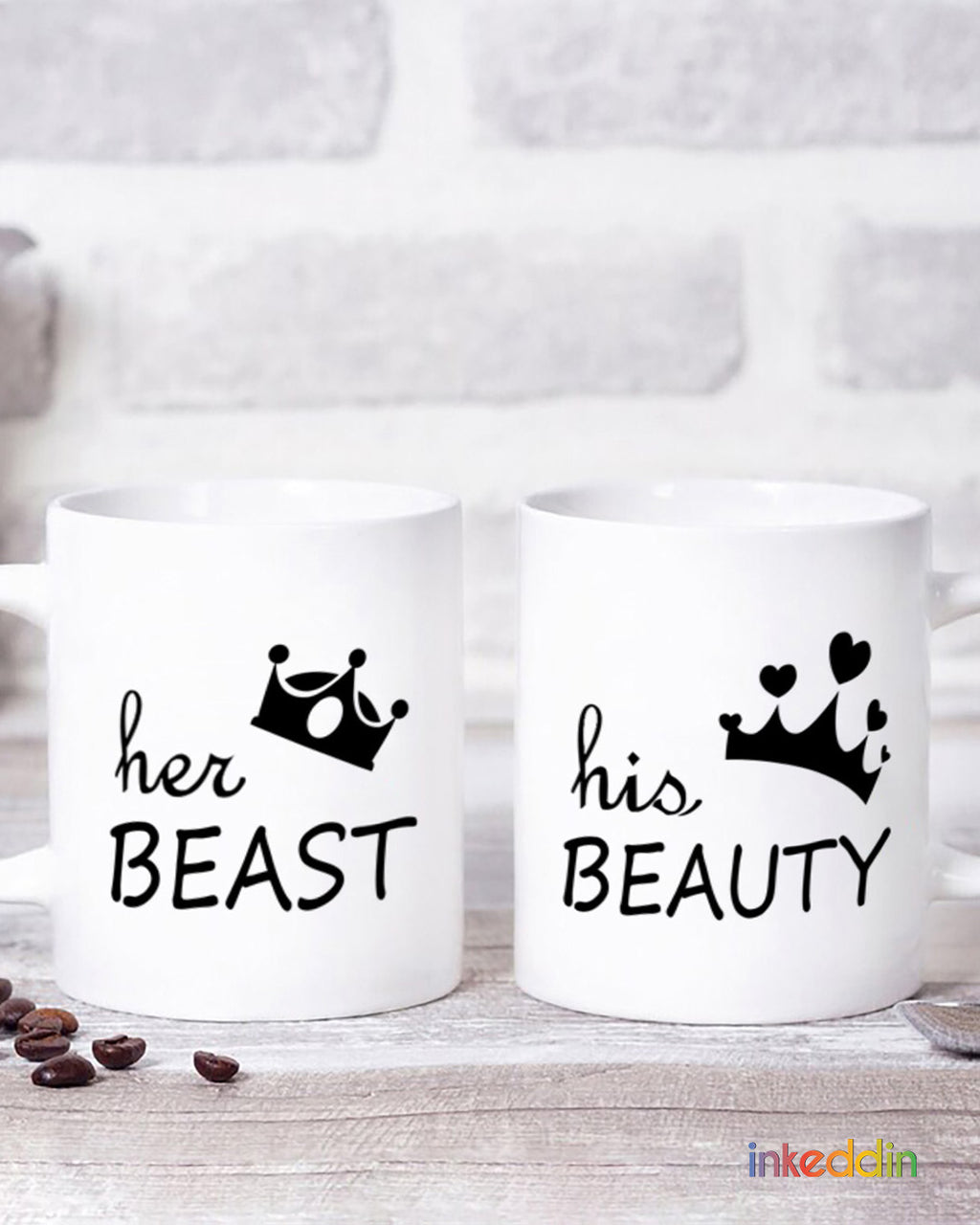 Her Beast~ His Beauty Coffee Mug Set of 2 for Lovers