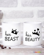 Her Beast~ His Beauty Coffee Mug Set of 2 for Lovers
