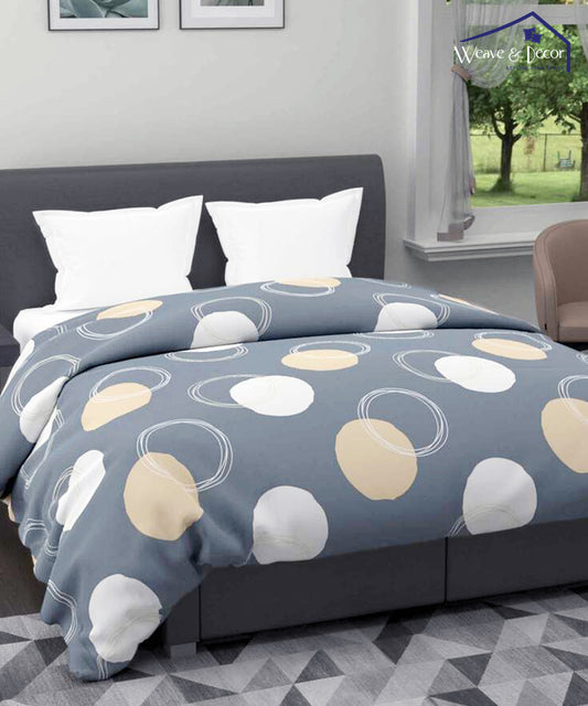 Grey Circles Quilt / Blanket / Razai / Duvet Cover