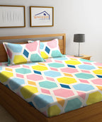 Hexa Geometric Double Bedsheet With 2 Pillow Covers
