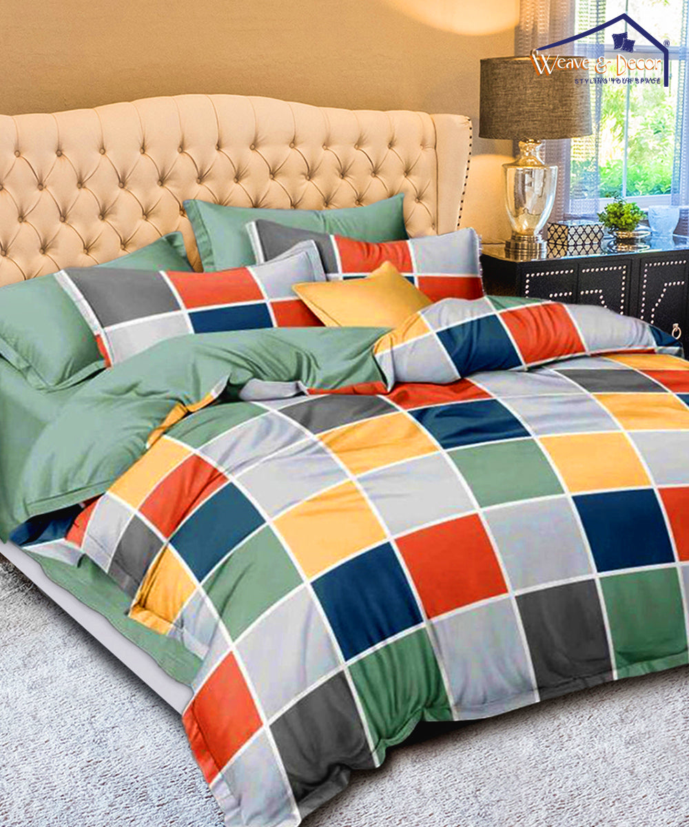 Checked Pattern Comforter Multi Color Checks 350GSM Single Bed Comforter – Weave & Decor