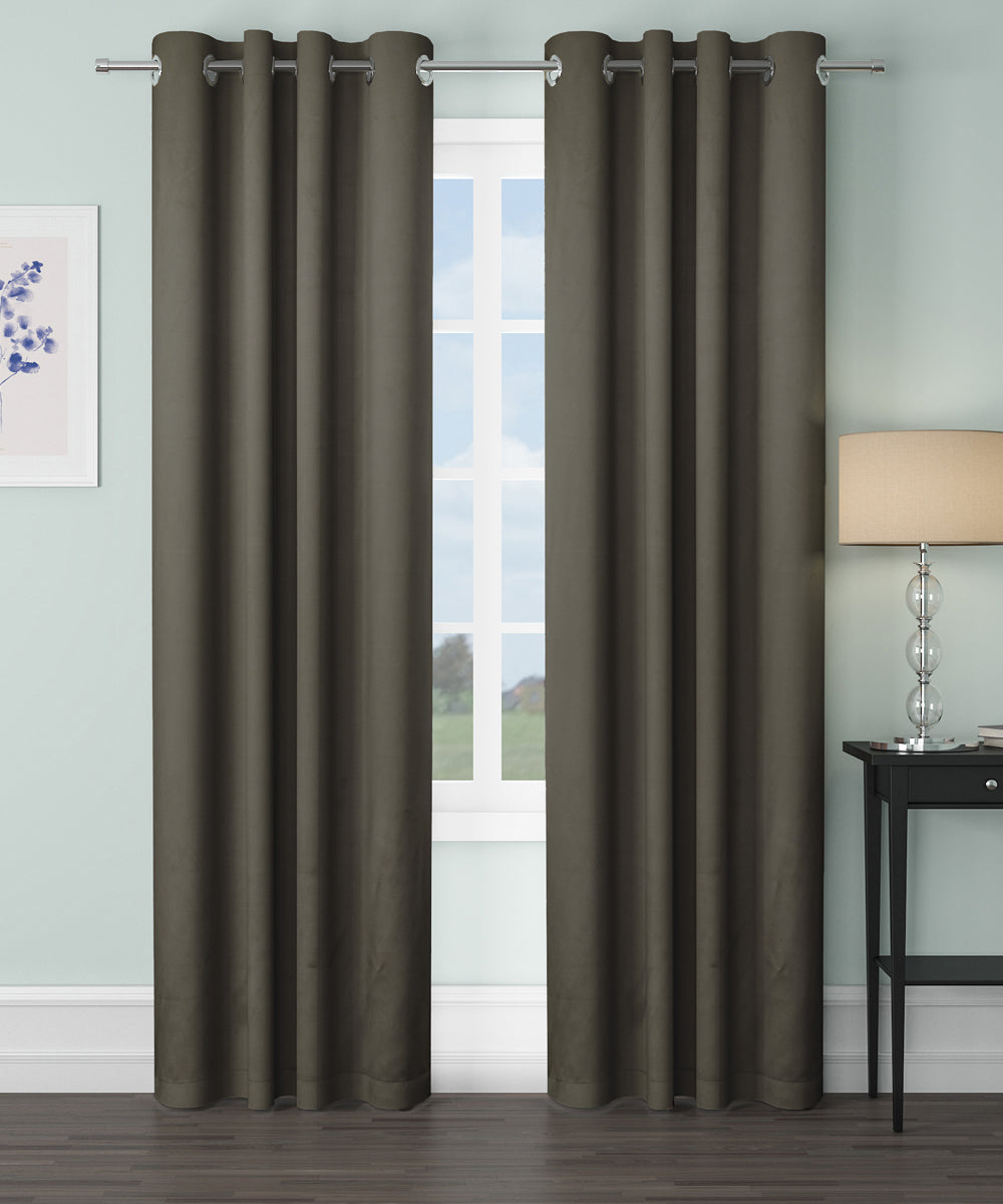 Blackout Curtain (Width  - 4 Feet - Light Grey) Pack of 2 Piece