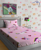 Unicorn Dreams Kids Bedsheet With Pillow Covers