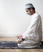 Green Velvet Janamaz Prayer Mat / Rug