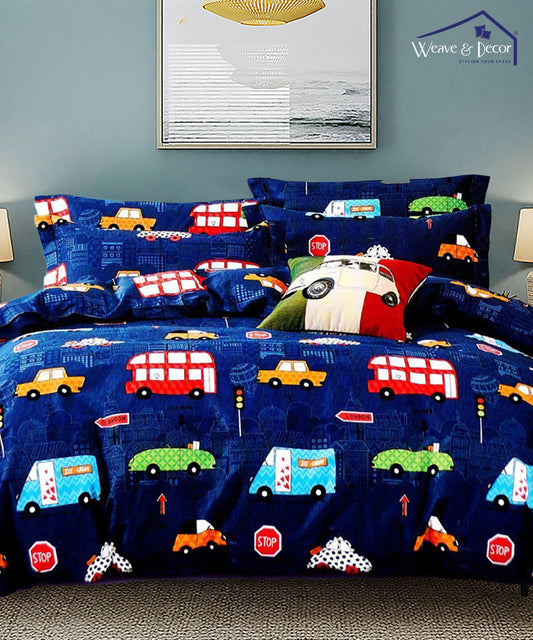 Blue Car Quilt / Blanket / Razai / Duvet Cover